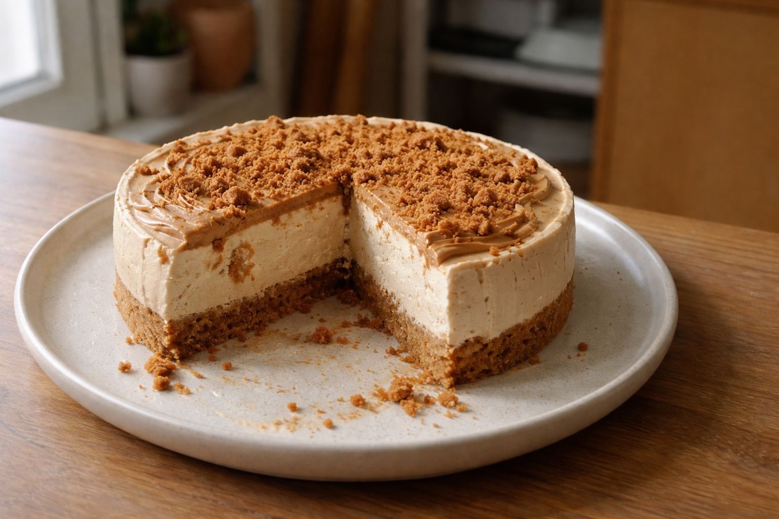 Biscoff siera kūka bez cepšanas